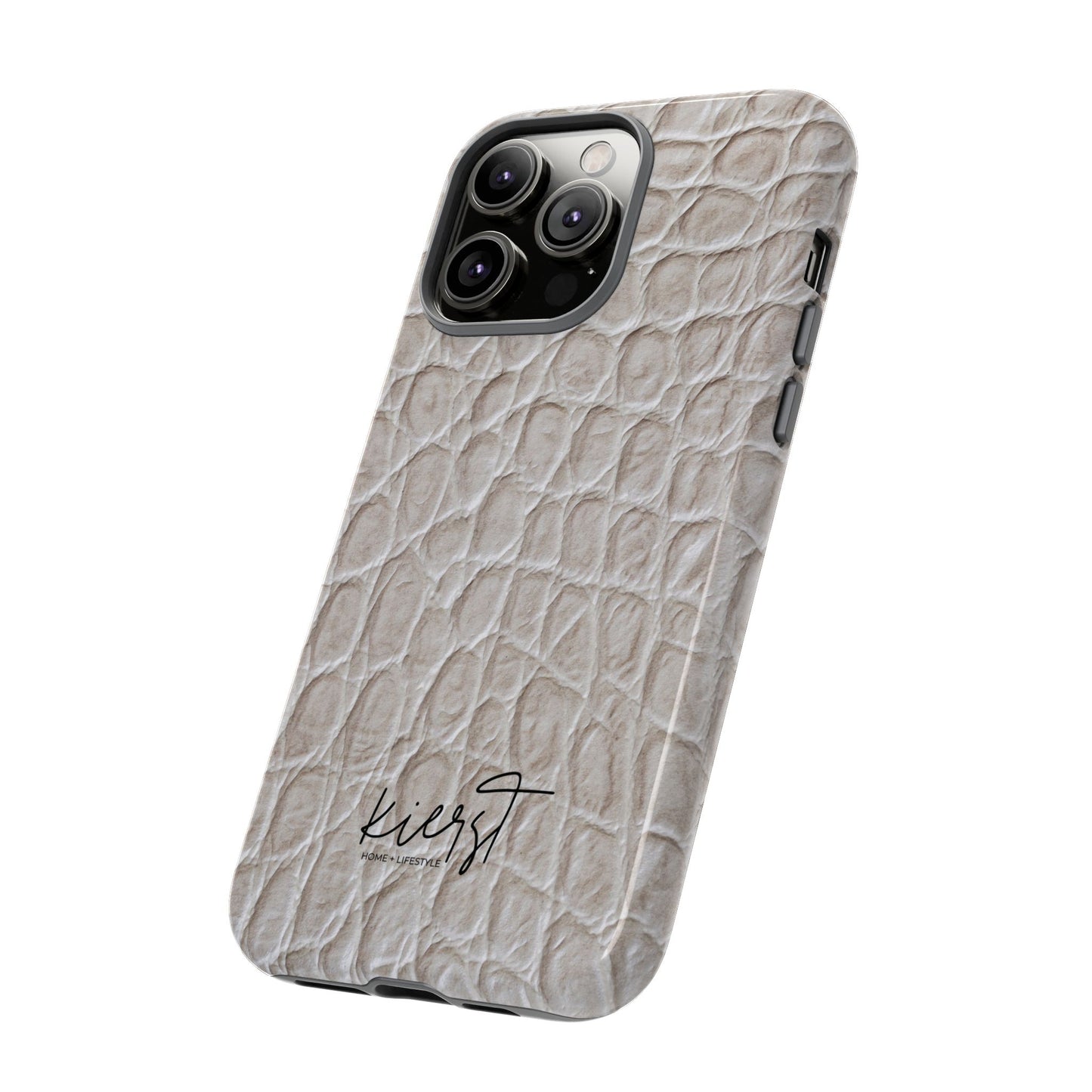 Cream Reptile Print iPhone Case