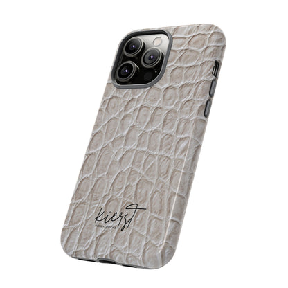 Cream Reptile Print iPhone Case
