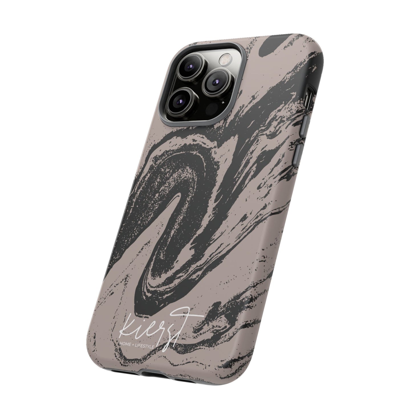 Taupe and Black Marble iPhone Case