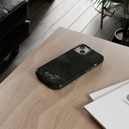 Deep Rich Green Snake Print iPhone Case