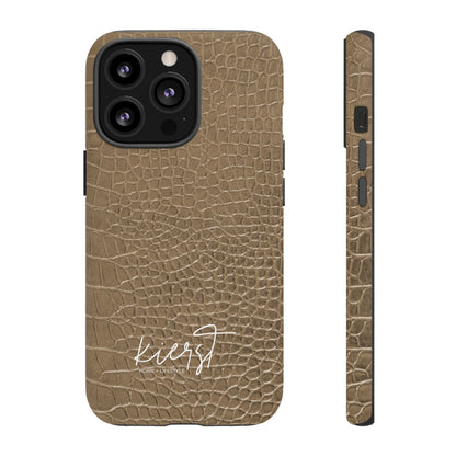 Tan Alligator Print iPhone Case | Elevated texture meets everyday ease