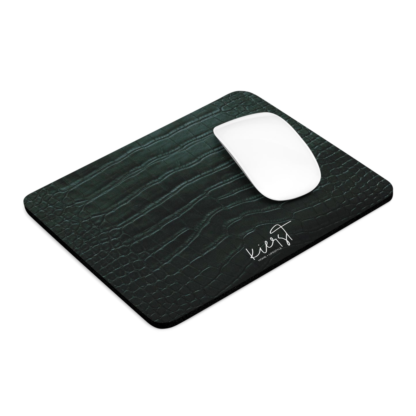 Luxurious Leather-Look Mouse Pad - Stylish Desk Accessory for Home and Office Emerald Crocodile