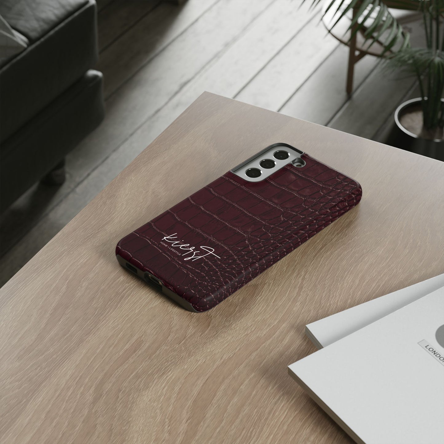 Signature Velvet Noir Crocodile Print Samsung Galaxy Phone Case