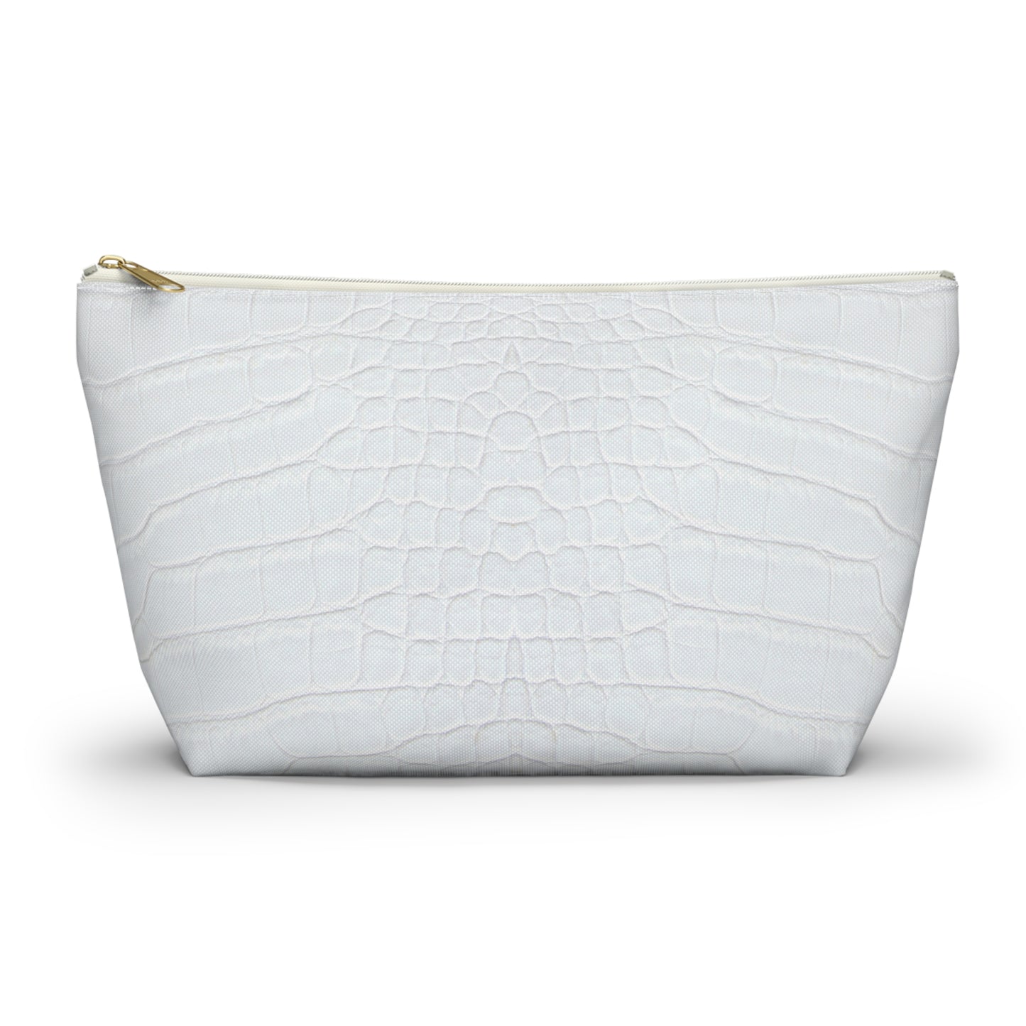 White Alligator Accessory Pouch w T-bottom