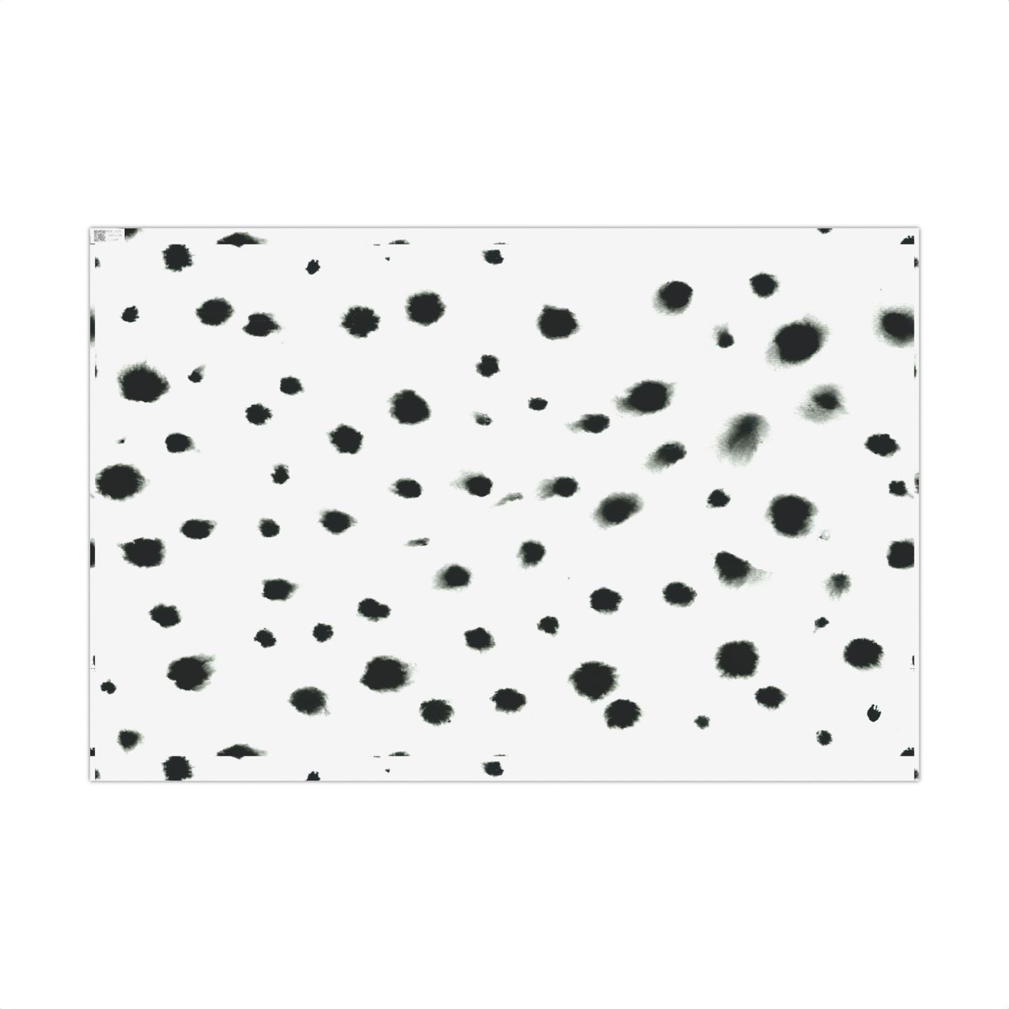 Smudged Black Spots on White Gift Wrapping Paper