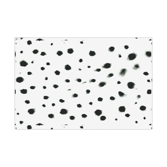 Smudged Black Spots on White Gift Wrapping Paper
