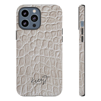 Cream Reptile Print iPhone Case