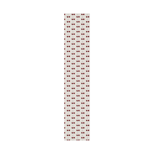 Moody Cherry Stem Gift Wrapping Paper – Glossy Red Fruit on Bone Color