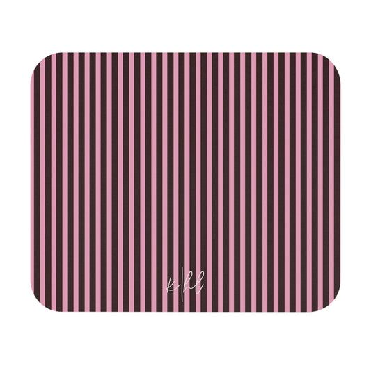 Signature Velvet Noir + Pink Stripe Mouse Pad