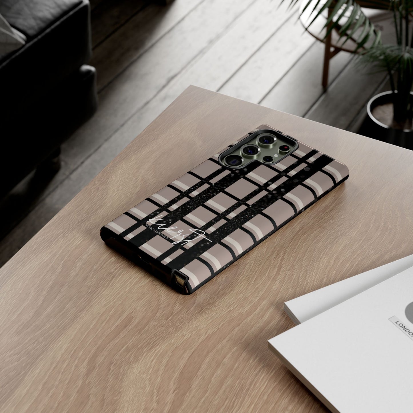 Elevated Neutrals Plaid Samsung Galaxy Case | Structured Style, Soft Edge