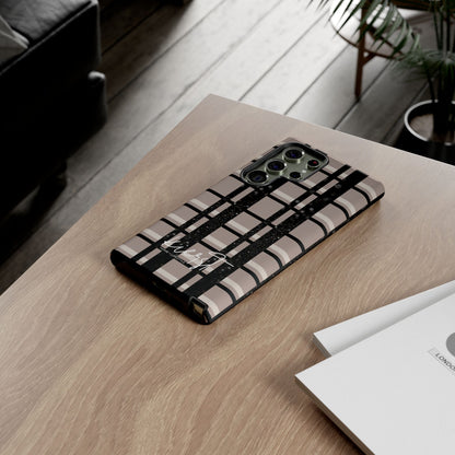 Elevated Neutrals Plaid Samsung Galaxy Case | Structured Style, Soft Edge