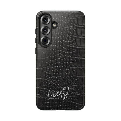 Black Alligator Print Samsung Galaxy Phone Case