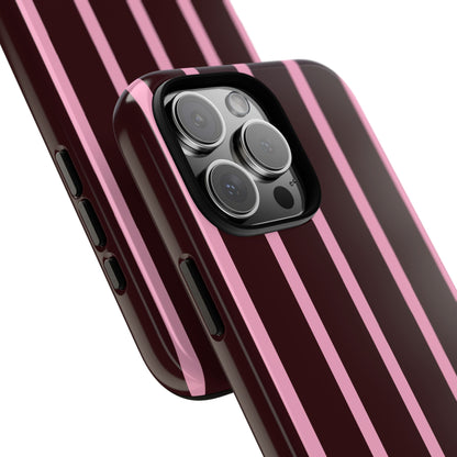 Signature Velvet Noir + Pink Stripes iPhone Case