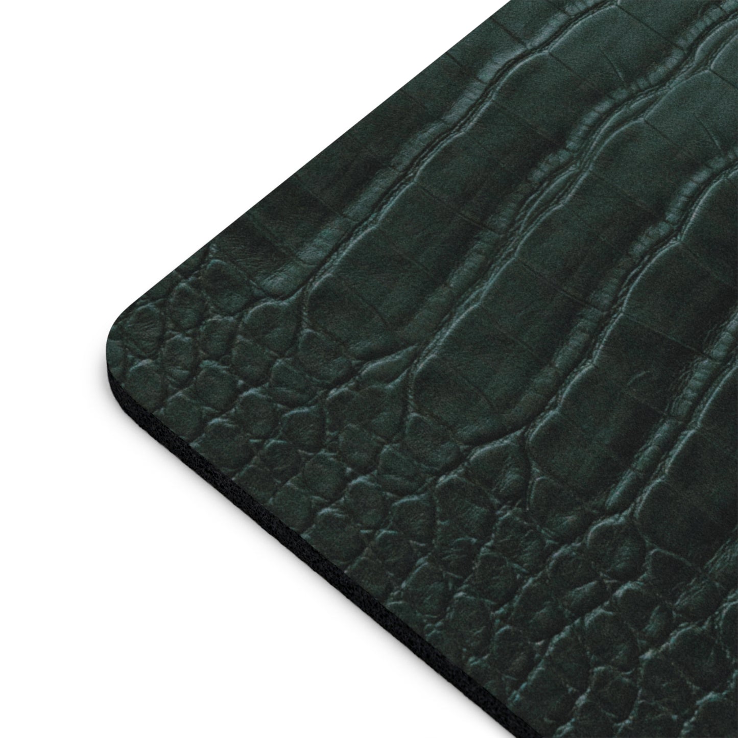Luxurious Leather-Look Mouse Pad - Stylish Desk Accessory for Home and Office Emerald Crocodile