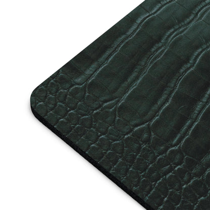 Luxurious Leather-Look Mouse Pad - Stylish Desk Accessory for Home and Office Emerald Crocodile