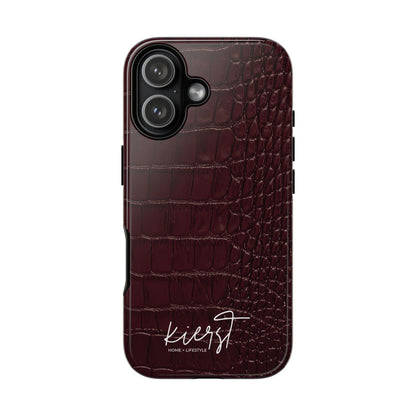 Signature Velvet Noir Crocodile Print iPhone Case