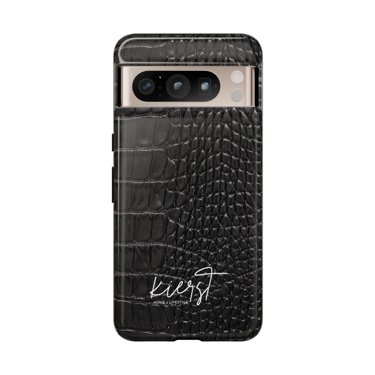 Black Crocodile Print Google Pixel Phone Case