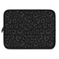 Grey on Black Leopard Laptop Sleeve