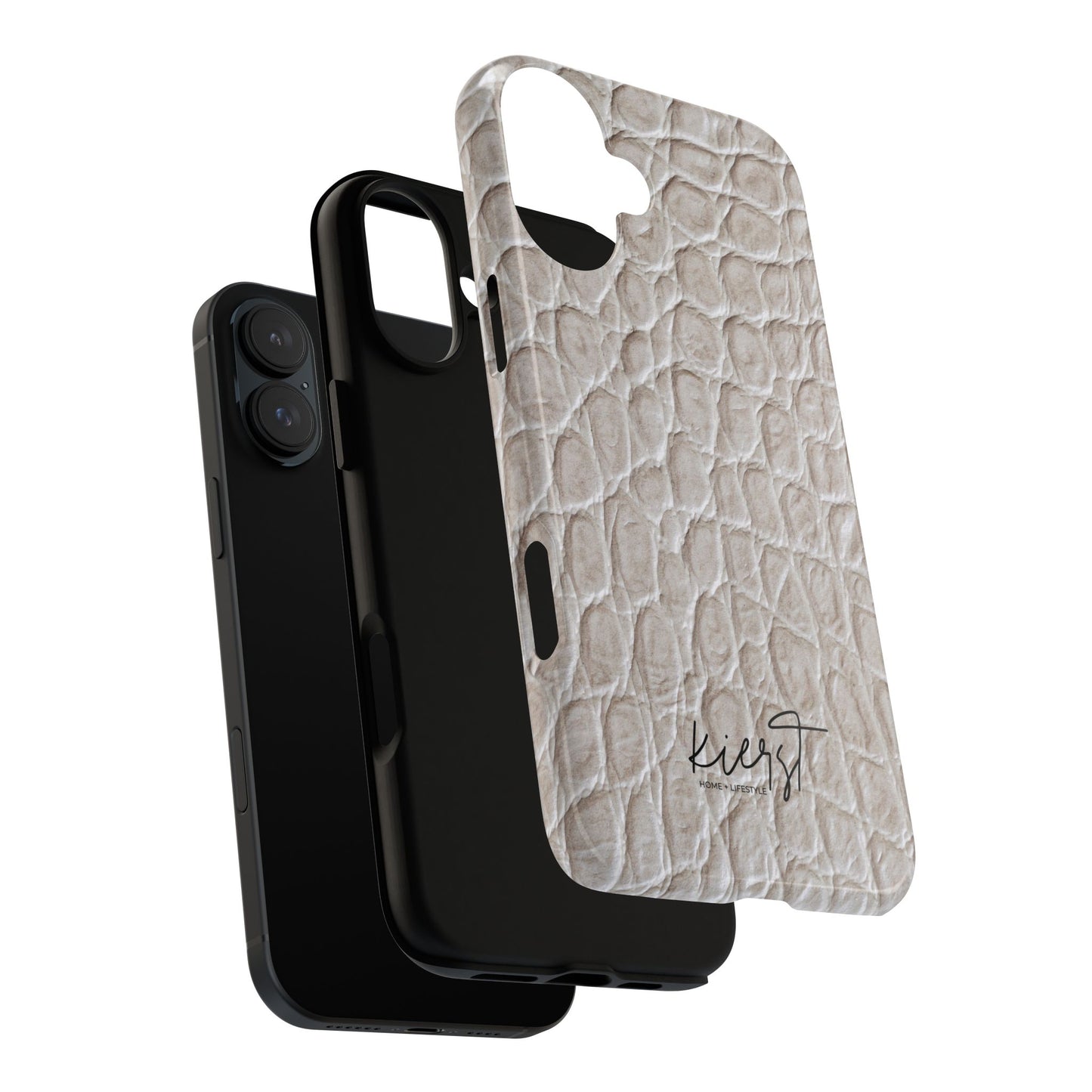 Cream Reptile Print iPhone Case