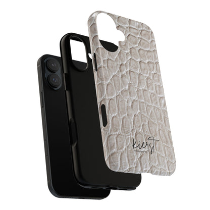 Cream Reptile Print iPhone Case