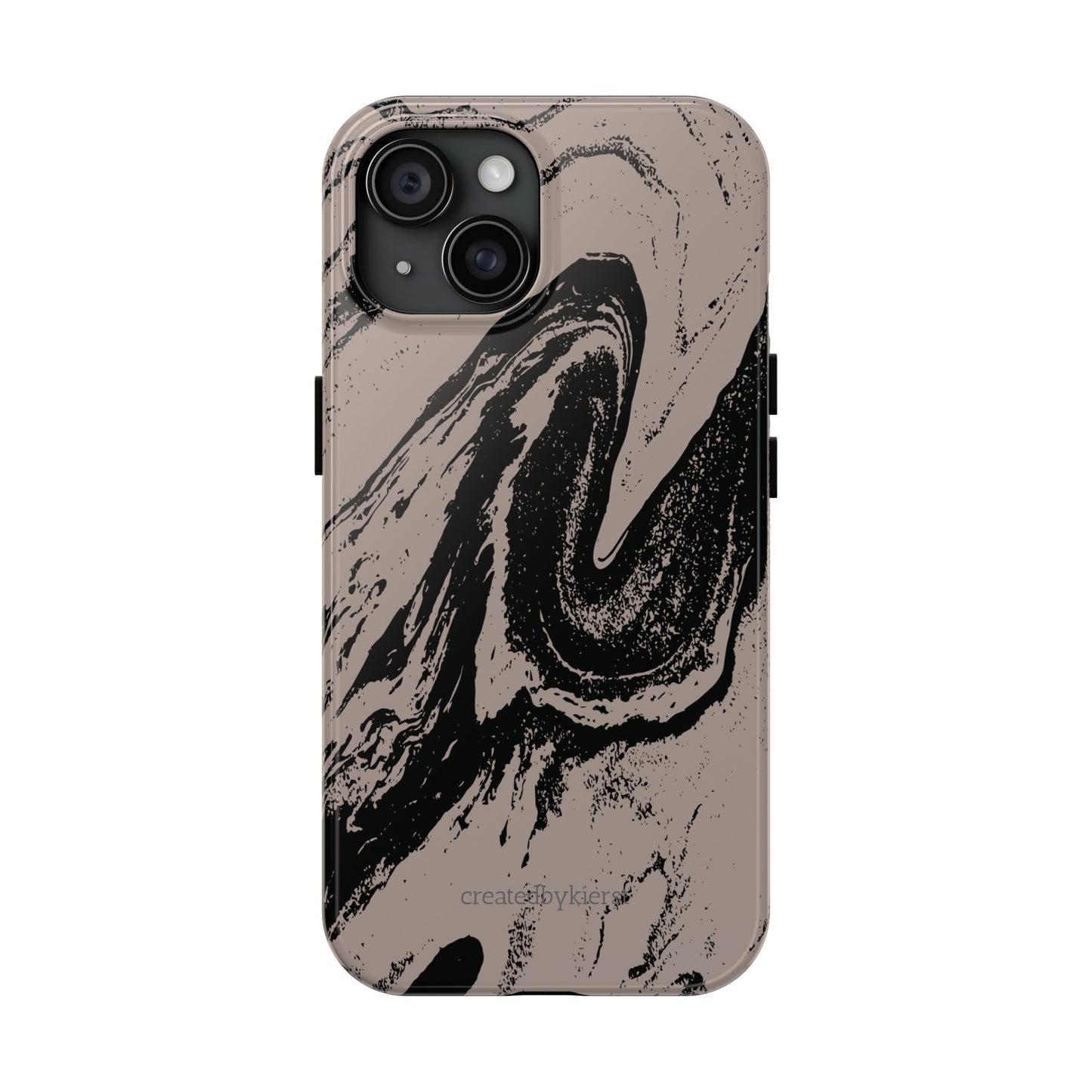 Taupe and Black Marble iPhone Case