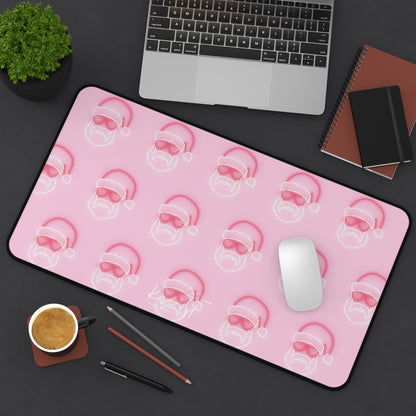Neon Sign Santa on Pink Desk Mat