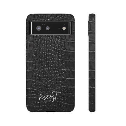 Black Alligator Print Google Pixel Case | Sleek Texture Illusion, Bold Everyday Protection