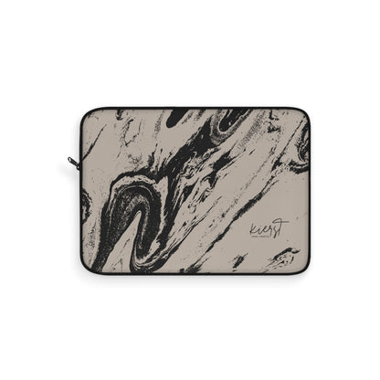 Black Marble on Cool Taupe Laptop Sleeve | Bold Neutrals, Elevated Style