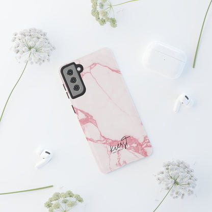 Pink & White Marble Samsung Galaxy Phone Case | Feminine, Polished, and Quietly Bold