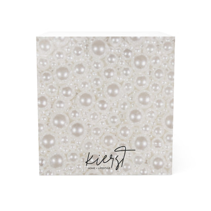 Various Pearls Sticky Note Cube | Soft Neutrals with a Touch of Glam