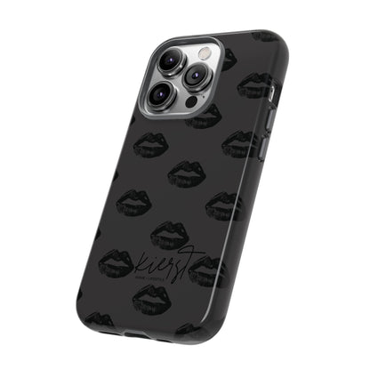 Black Lips on Charcoal iPhone Case