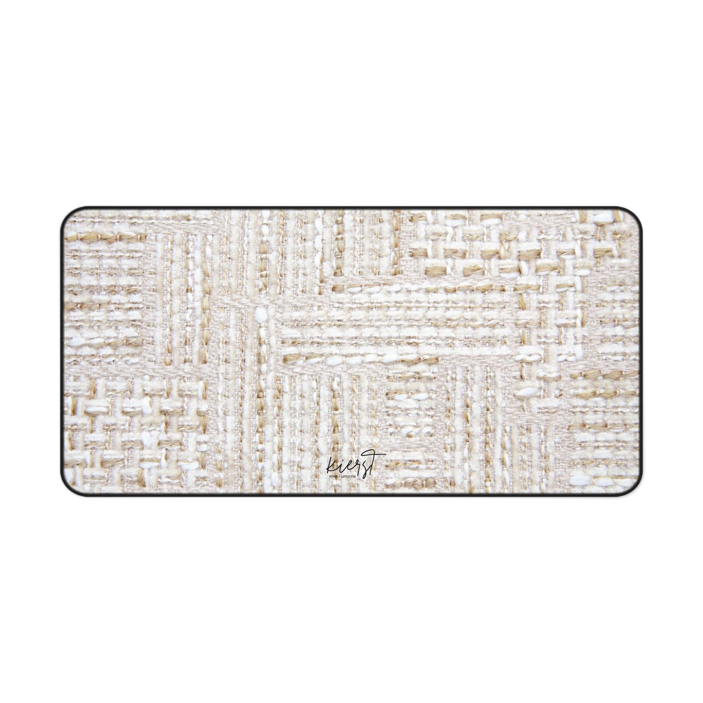 Cream + Gold Tweed Print Desk Mat