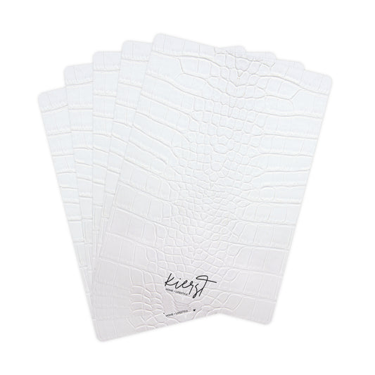 White Alligator Print Playing Cards