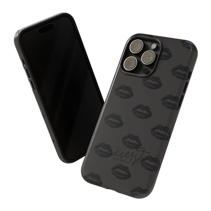 Black Lips on Charcoal iPhone Case