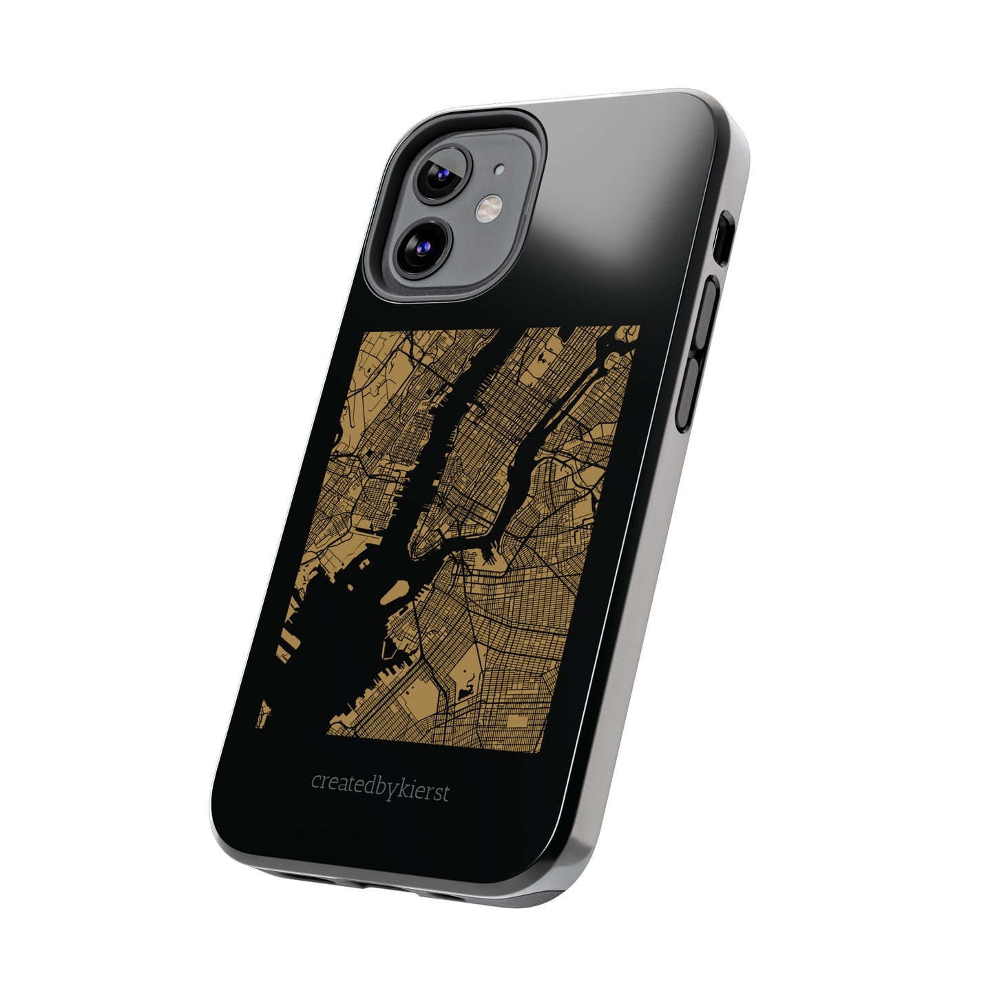 Black and Gold NYC Map iPhone Case