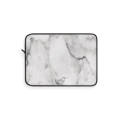 Lived-In Grey and White Marble Laptop Sleeve | Everyday Classic