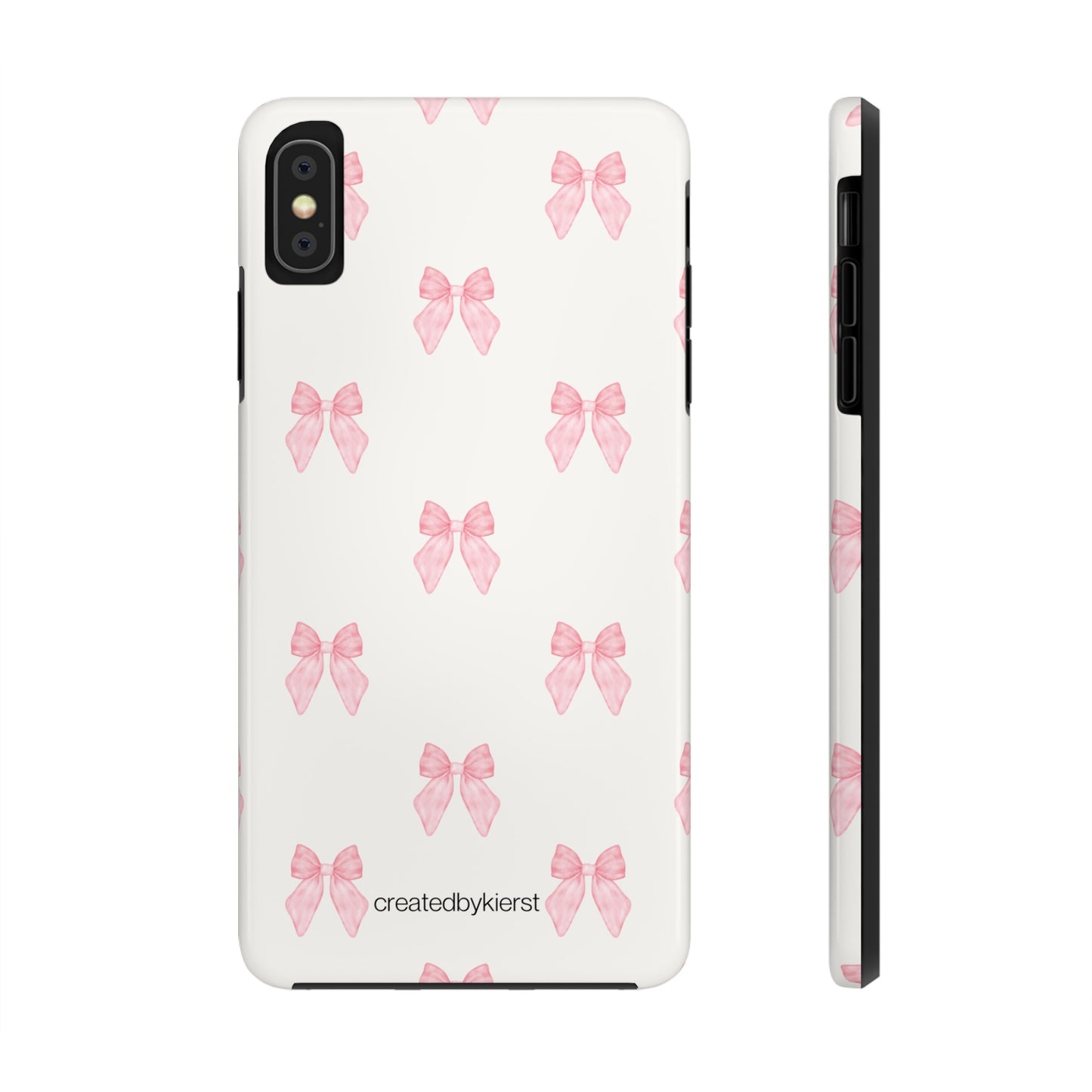 Pink Multiple Bows on Beige iPhone Case