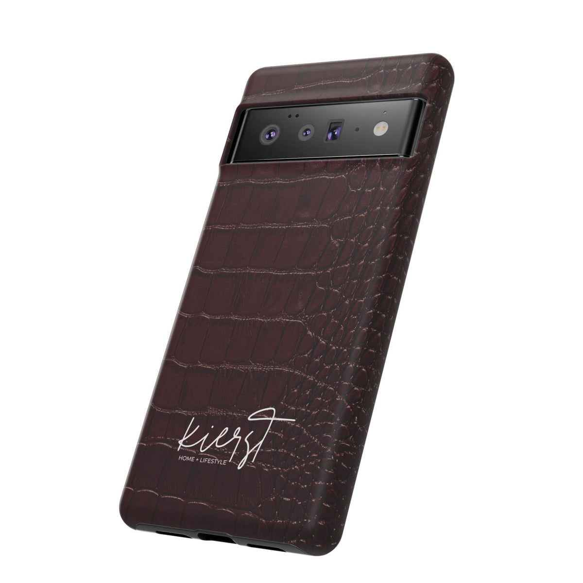 Signature Velvet Noir Crocodile Print Google Pixel Phone Case