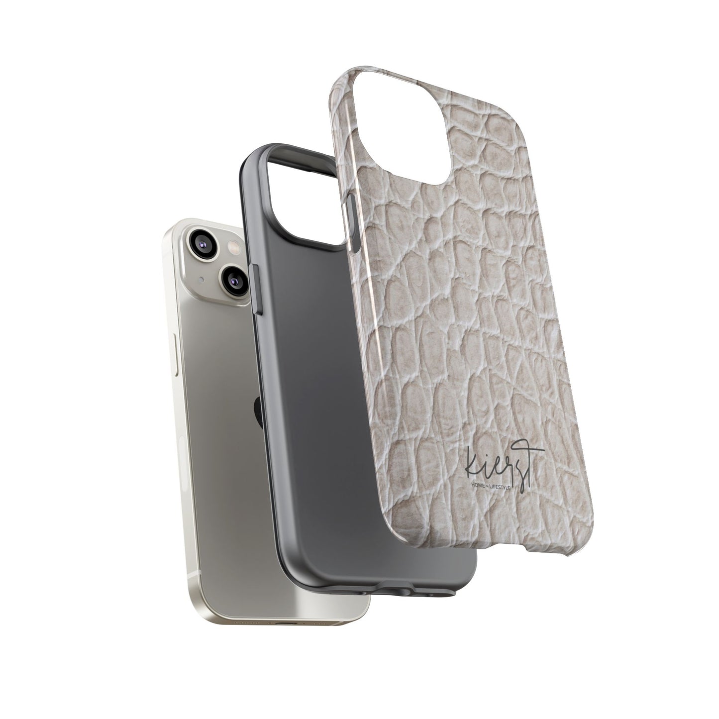Cream Reptile Print iPhone Case