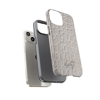 Cream Reptile Print iPhone Case