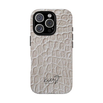 Cream Reptile Print iPhone Case