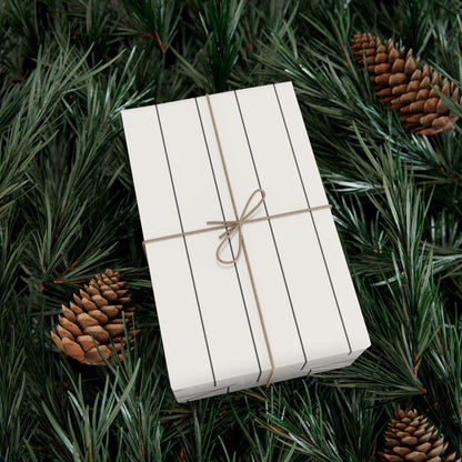 Cream With Grey Pinstripe Gift Wrapping Paper