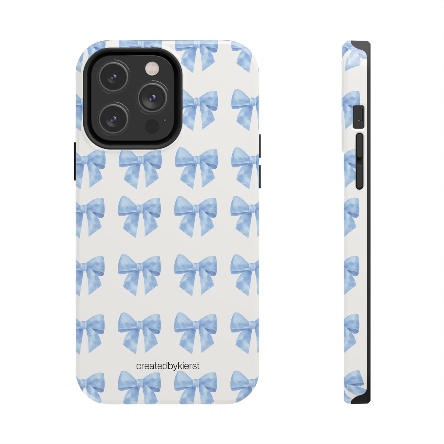 Multiple Blue Bows on Beige iPhone Case