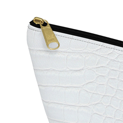 White Alligator Accessory Pouch w T-bottom