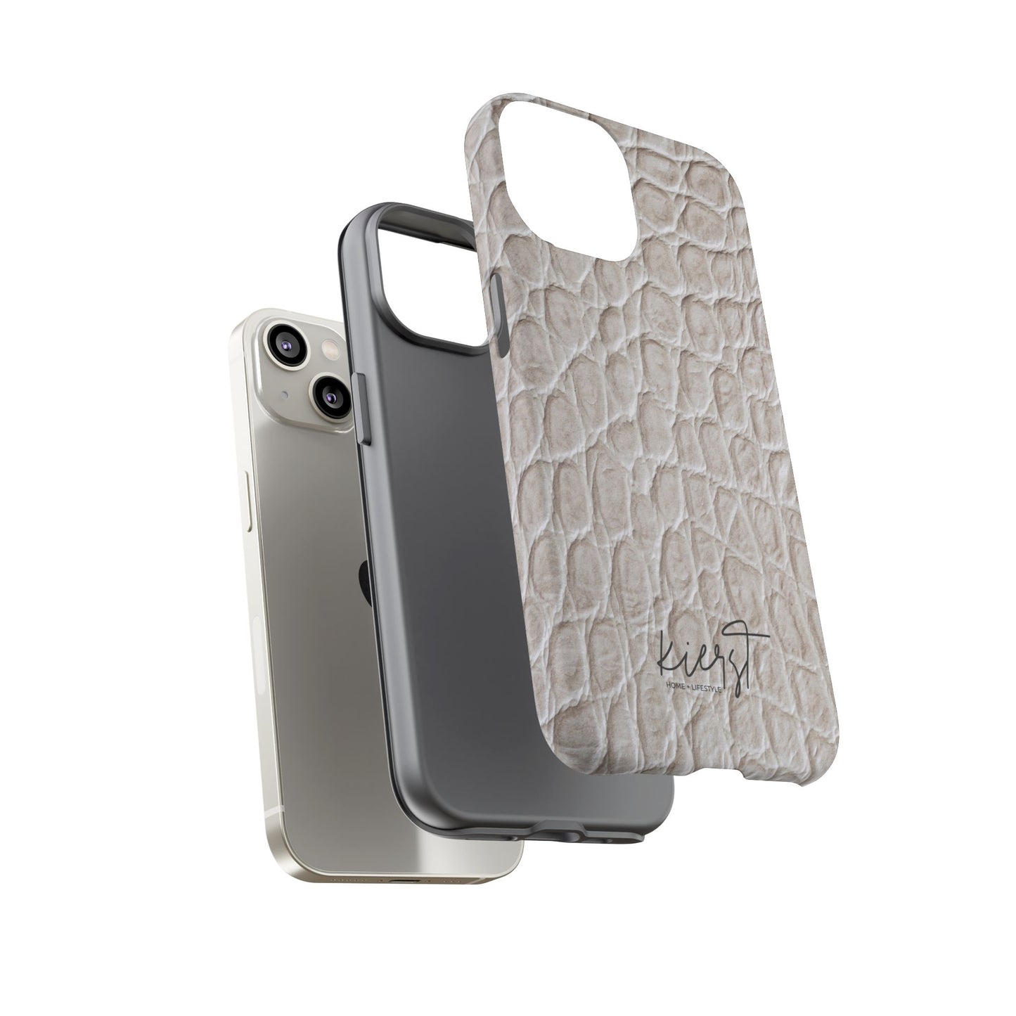 Cream Reptile Print iPhone Case