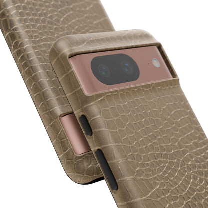 Tan Alligator Print Google Pixel Case | Warm Neutrals, Refined Style