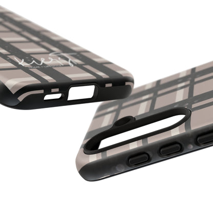 Elevated Neutrals Plaid Samsung Galaxy Case | Structured Style, Soft Edge