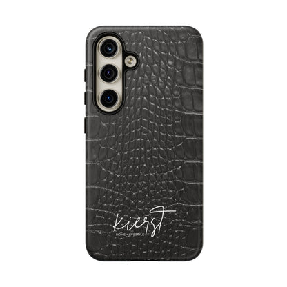 Black Alligator Print Samsung Galaxy Phone Case