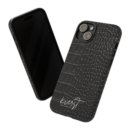Black Crocodile Print iPhone Case