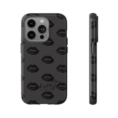 Black Lips on Charcoal iPhone Case